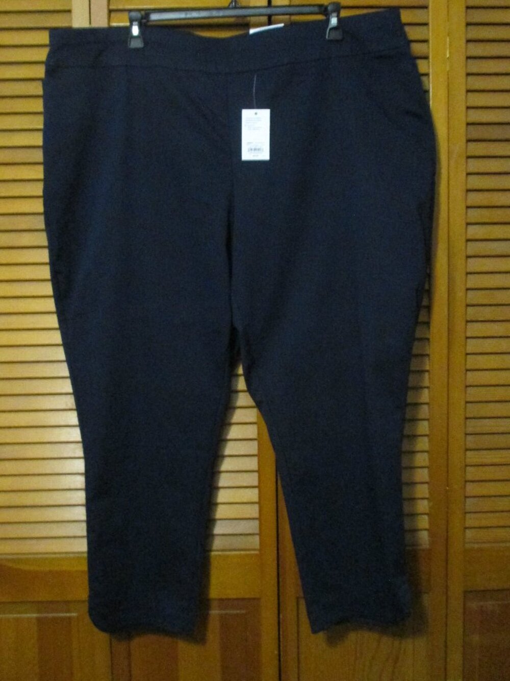 Croft & Barrow NEW Navy ankle pants pull on stretchy with front pockets size 26W